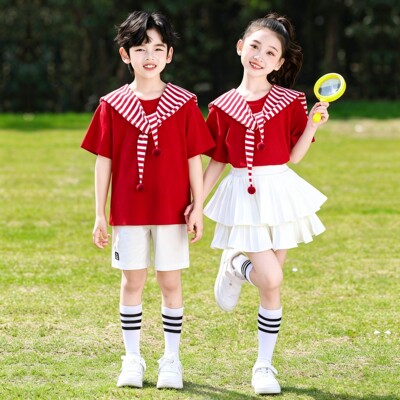 儿童啦啦队演出服小学生运动会开幕式服装幼儿园合唱园服衬衫班服