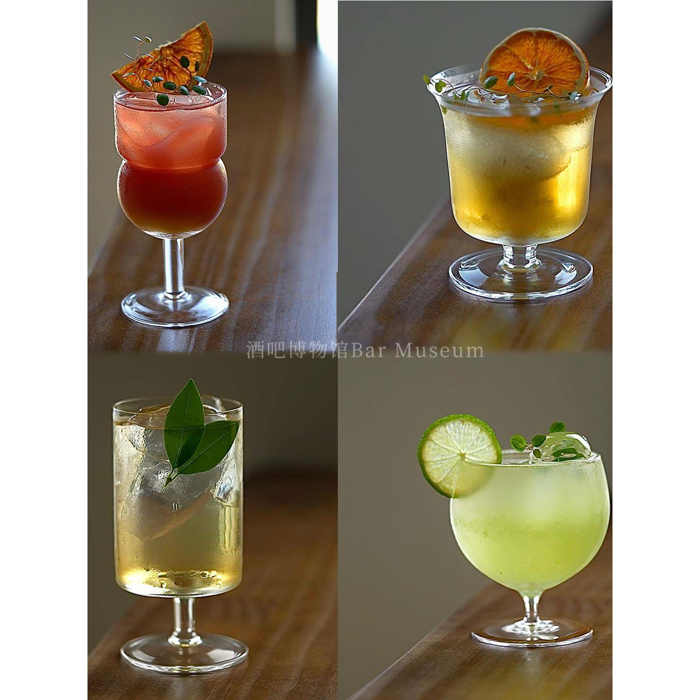 创意ins网红玻璃杯果汁杯高脚饮品杯咖啡杯鸡尾酒杯雪糕碗甜品碗