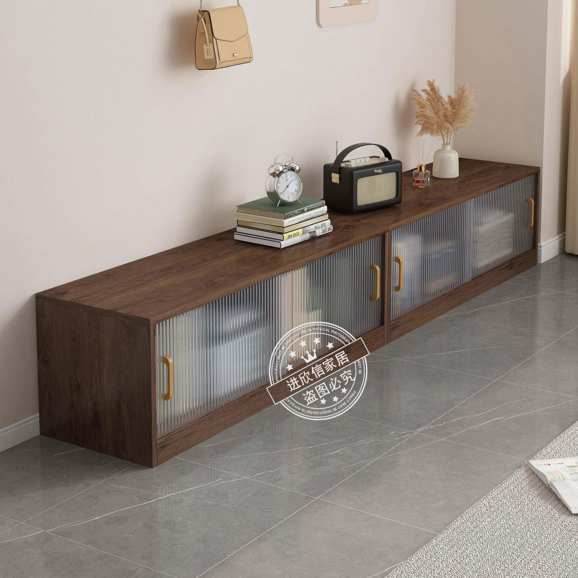 实木定制飘窗柜地柜阳台柜矮柜带门矮柜长条柜储物柜书柜组合松木