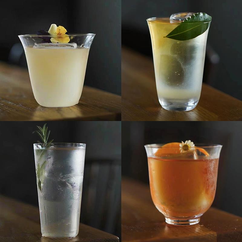 玻璃杯咖啡杯轻薄冰美式拿铁杯简约茶杯鸡尾酒杯柯林杯冷饮杯子