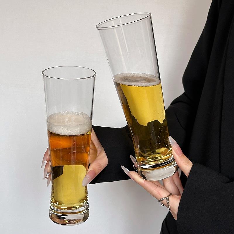 网红精酿啤酒杯家用大容量500ml加厚玻璃扎啤杯餐厅酒吧专用酒杯