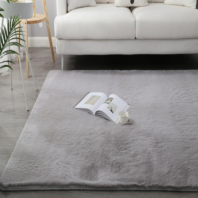 仿兔毛地毯客厅茶几卧室满铺飘窗垫床边毛绒加厚垫子长毛整铺定制