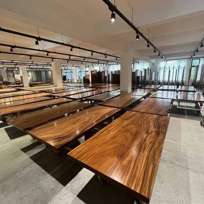 胡桃木奥坎实木大板茶桌原木老板办公桌巴花大板桌面茶台茶板整块