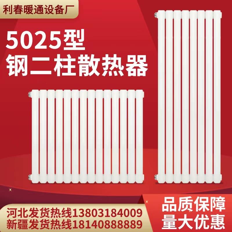 5025钢制暖气片家用水暖散热片散热器钢二柱壁挂式集中供暖工程片