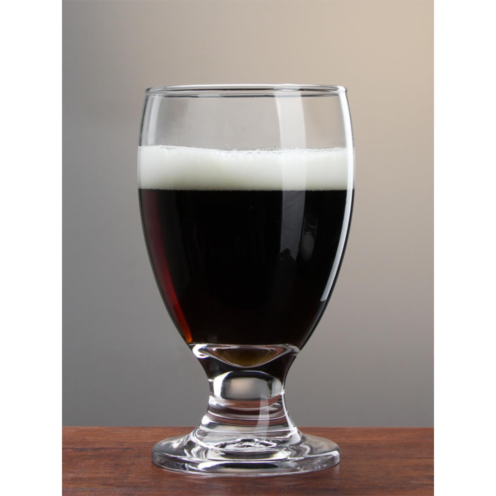 家用加厚玻璃杯矮脚果汁杯欧式精酿啤酒杯冷饮奶昔杯奶茶果中古杯