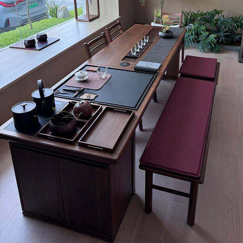 新中式实木茶桌椅组合办公室黑胡桃木客厅禅意茶室家用茶台泡茶桌,住宅家具,家用茶台/茶桌,淘宝优惠券,粉丝福利购,淘宝优惠卷