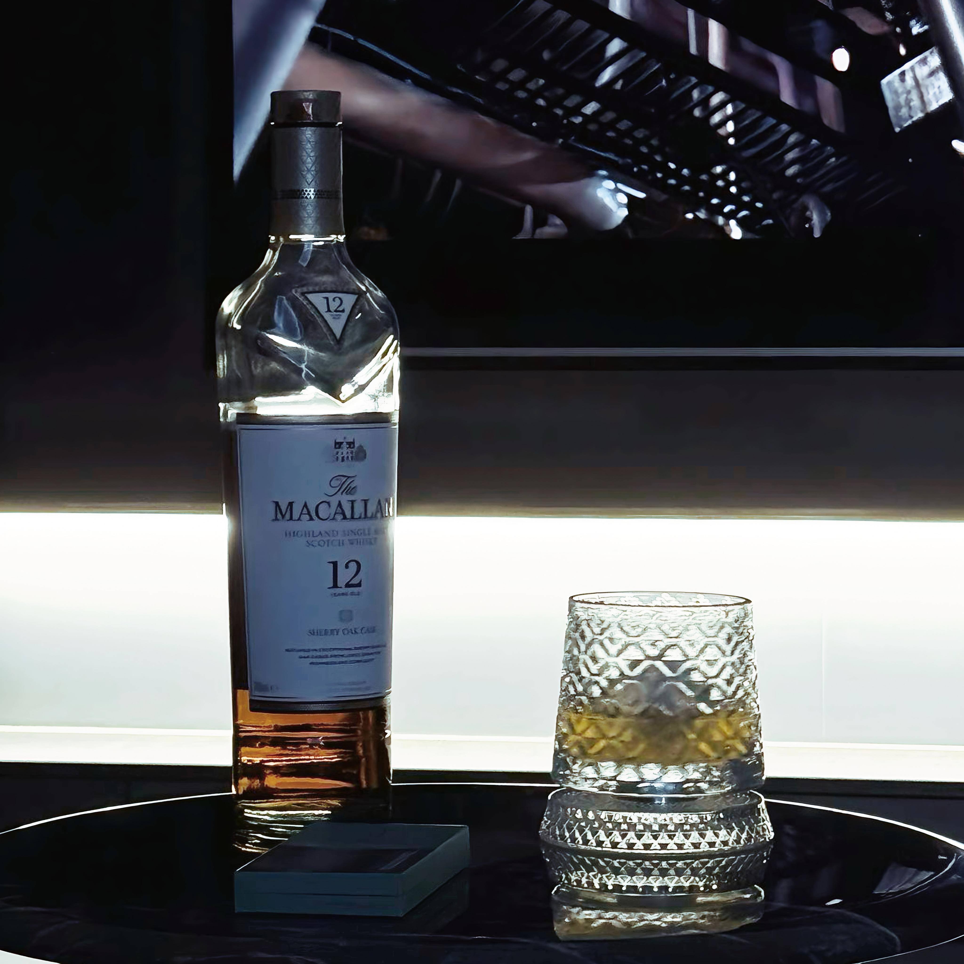 麦卡伦视频同款旋转威士忌杯套装会转的杯子转转玻璃杯洋酒杯烈酒