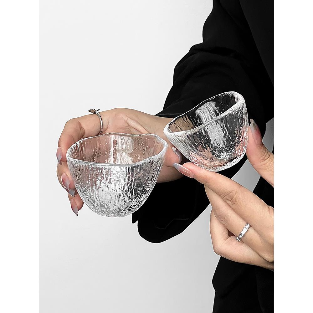 日式雨落杯侘寂风茶杯主人杯清酒杯单品咖啡杯玻璃杯功夫茶品茗杯