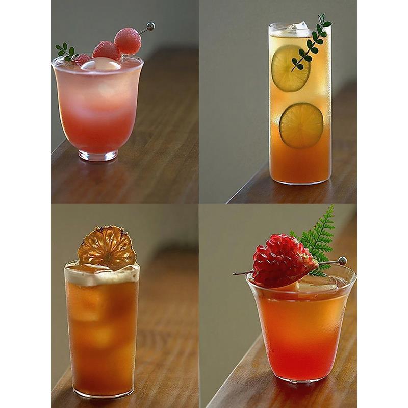 日式木村超薄玻璃杯柯林杯长饮杯海波杯鸡尾酒杯古典杯威士忌杯子