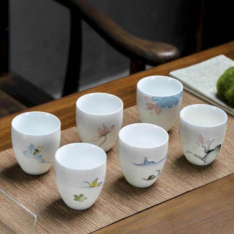 白酒杯陶瓷家用复古果酒酒杯套装小号2两一两三两装酒盅喝酒杯子