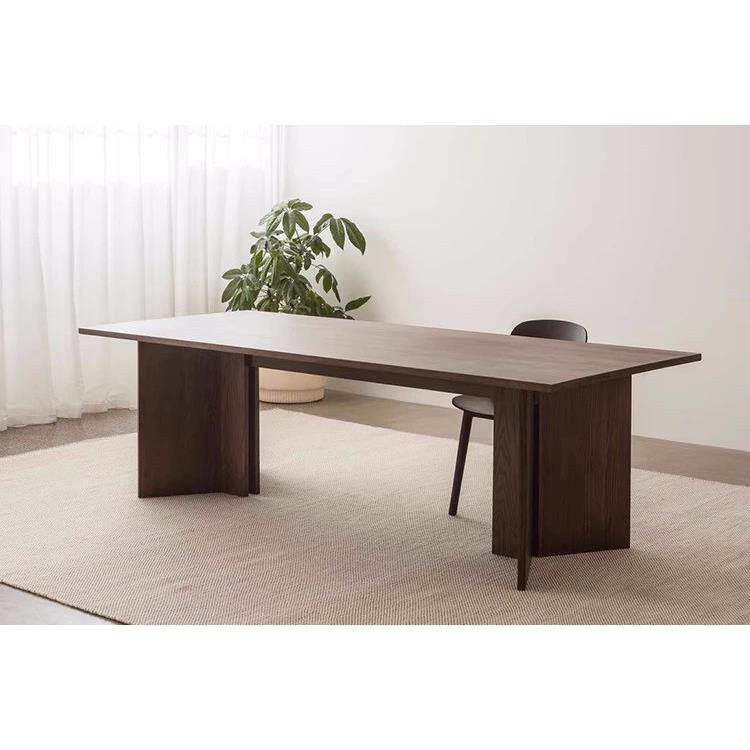 北欧极简实木长桌轻奢设计师长方形办公桌创意书桌原木大板会议桌