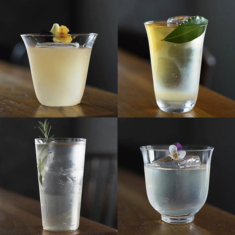 日式木村超薄玻璃杯水杯酒杯鸡尾酒杯柯林杯调酒杯子威士忌海波杯
