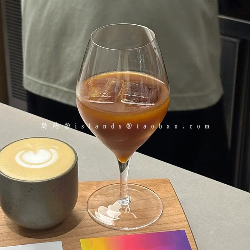 日式木村手作红酒杯特调葡萄酒杯子家用餐厅苏打气泡水杯玻璃酒杯