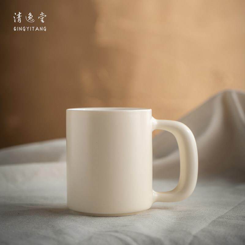 清逸堂丨简约陶瓷奶茶色水杯 马克杯办公室办公杯 ins风家用杯子
