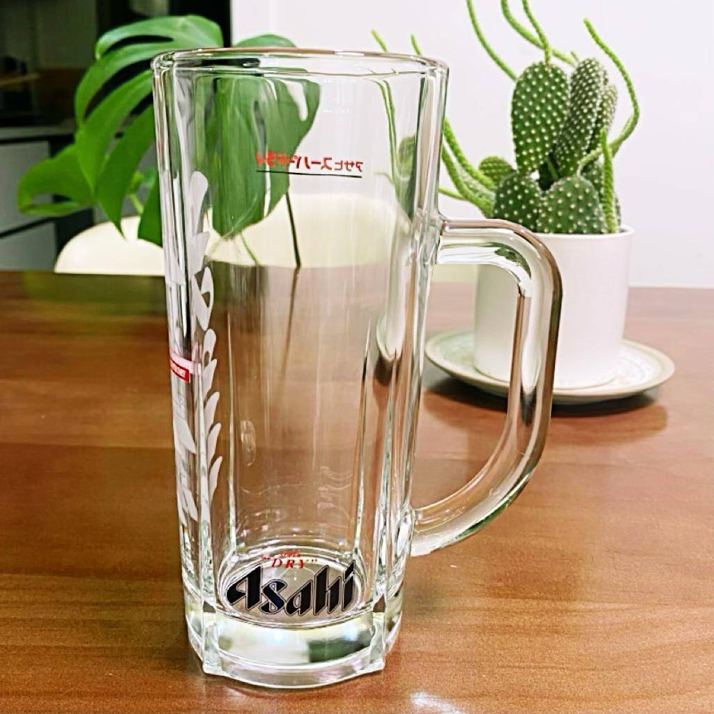 朝日带柄 Asahi经典加厚扎啤杯日料店专用精酿啤酒杯480毫升