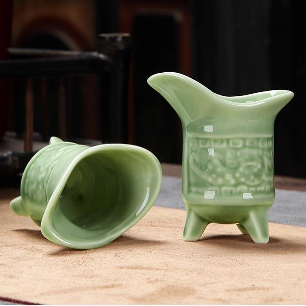 古代帝王爵杯分酒器彷古酒樽三角爵杯白酒杯温酒壶礼品定制