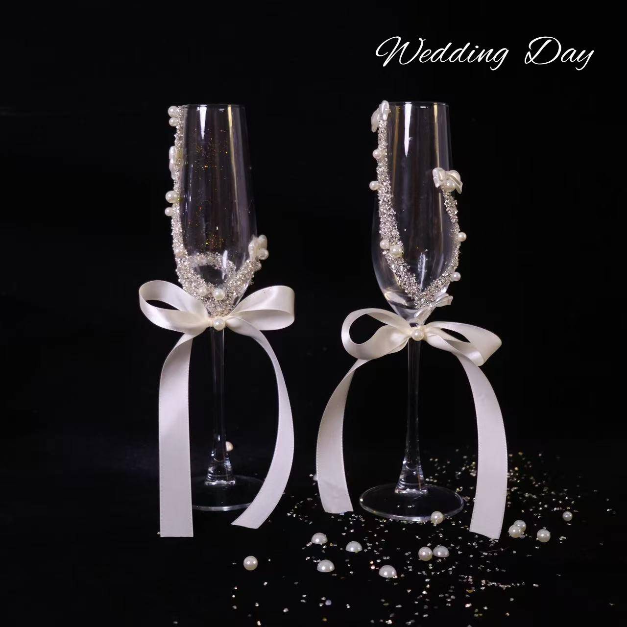 婚礼新人敬酒杯结婚一对diy材料包礼盒订婚创意自制小众高级感