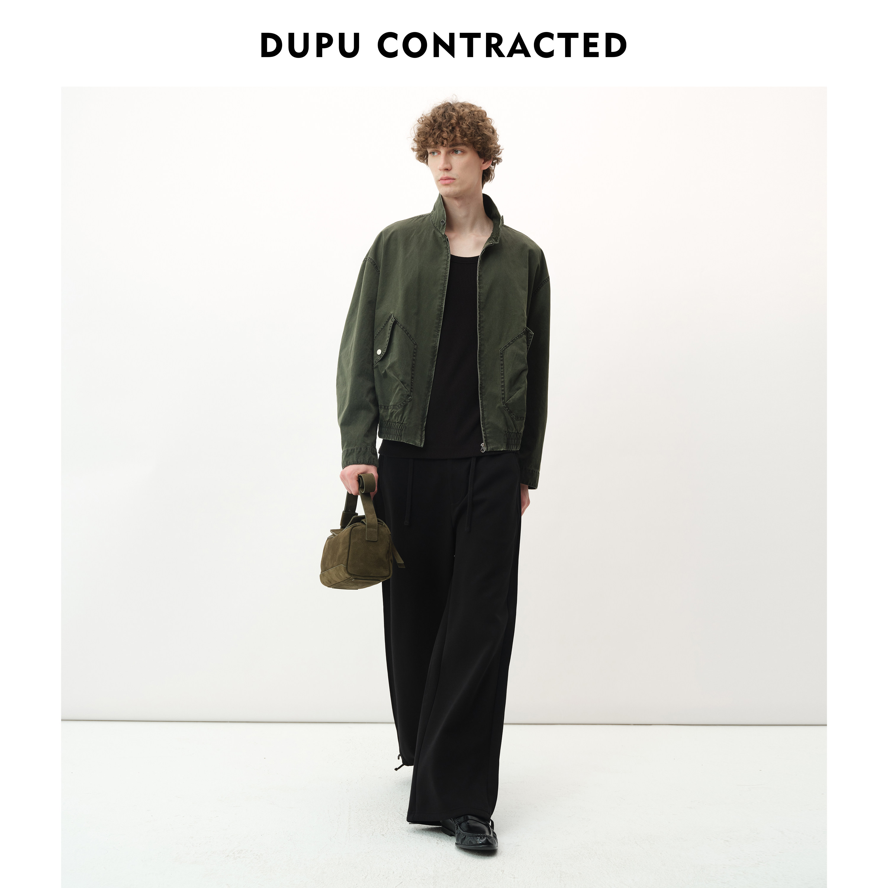 DUPU杜朴 春季洗水工装立领夹克 大口袋设计立体休闲外套