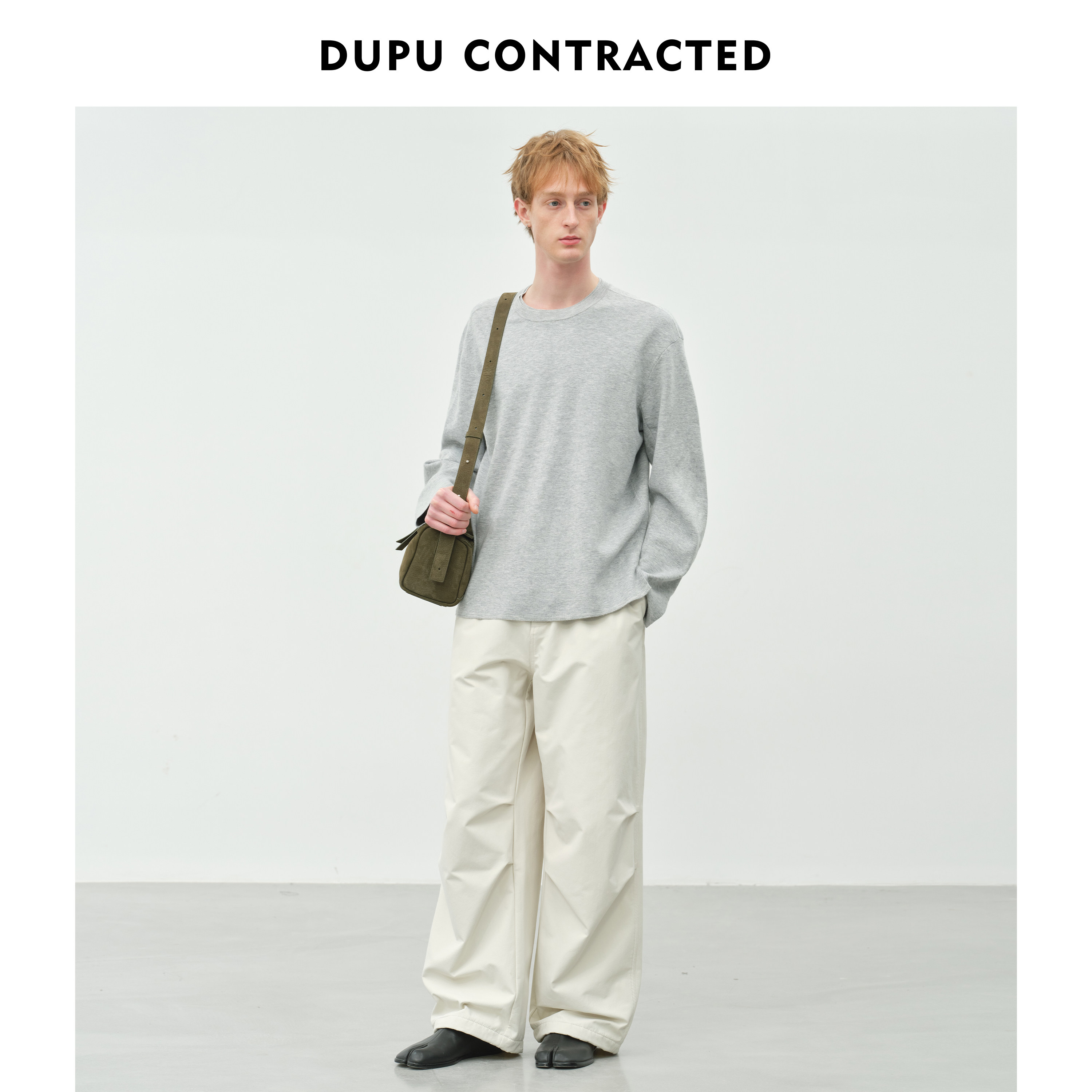 DUPU杜朴 16针重磅细腻质感双层圆领长袖毛衣 500G厚重混