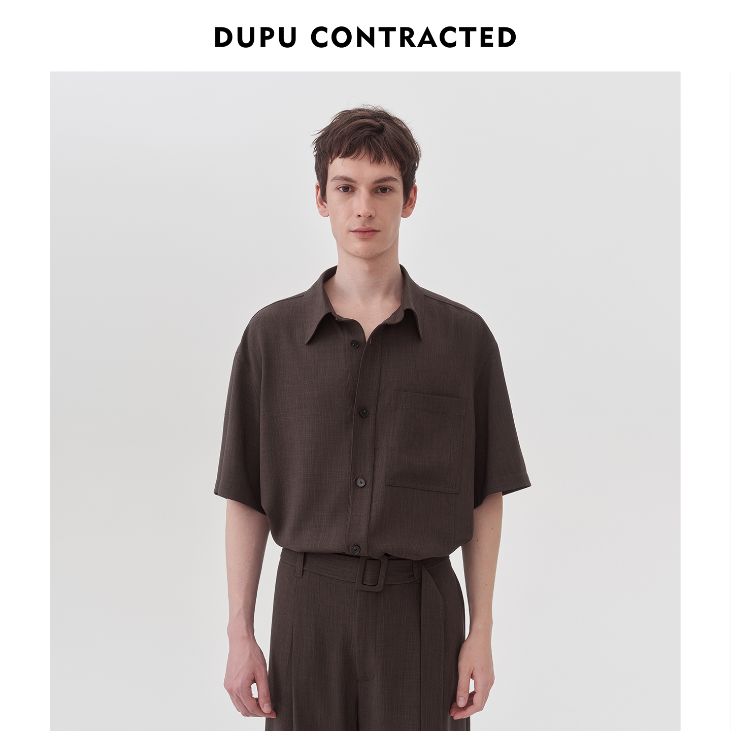 DUPU短袖衬衫单边胸带休闲时尚