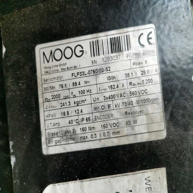 穆格伺服电机，MOOG电机，货：型号：FLP33L-07询价
