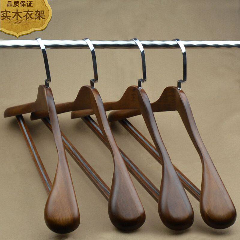 宽肩实木衣架复古木质西服衣架子成人衣撑服装店酒店防滑木头