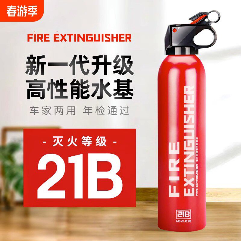 车载灭火器水基耐高温21b防冻私家车用便携年检消防器材固定安全