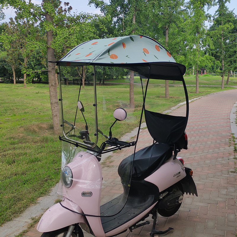 电动车挡雨棚蓬新款电瓶摩托车防晒防雨遮阳伞耐力板加宽侧翼