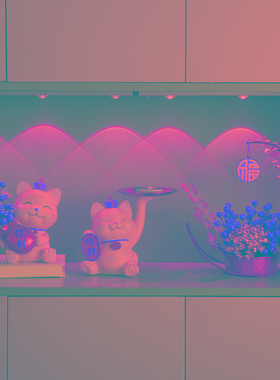 齐府招财猫乔迁新居之喜搬家礼物家居玄关装饰摆件入户钥匙