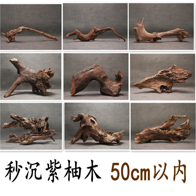 天然秒沉紫柚沉木条状树枝鱼草缸造景水族装饰枯木晒龟爬宠躲