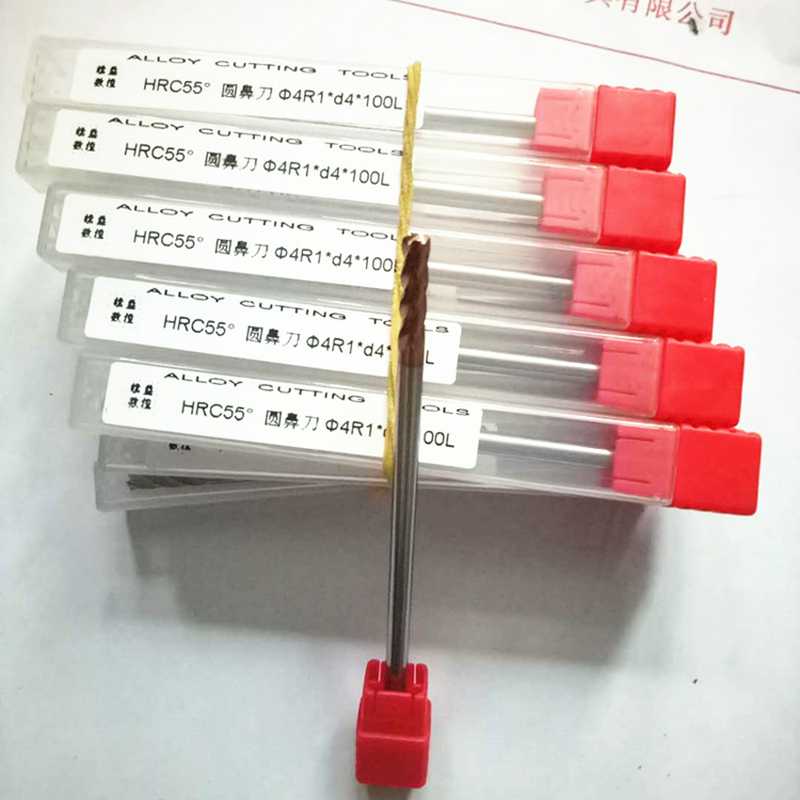 55°圆鼻立铣刀钨钢合金四刃4D3R1.5R0.2.5R0.50D6R0.3*75*100T