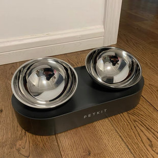 小佩PETKIT15°可调式不锈钢双碗扁脸加菲猫倾斜式猫碗猫食盆