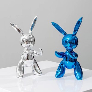 饰品 现代简约电镀免子摆件电视柜家居展示柜样板房间客厅轻奢软装