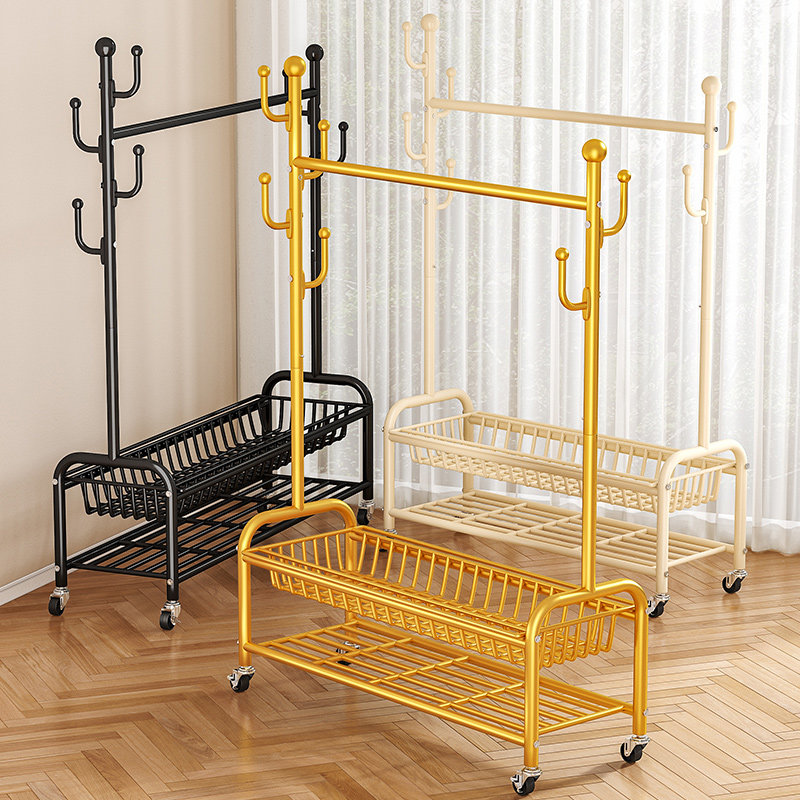 晾衣架落地阳台家用卧室挂衣架子简易室内宿舍可移动凉晒衣服