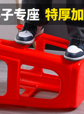 【胖子专座】特厚红色塑料凳高板凳家用餐桌凳大排档小吃店塑