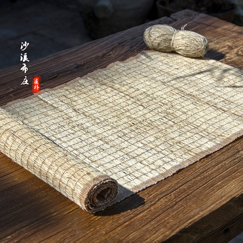 苧蘿溪羅紋夏布純苧麻鏤空簡約田園裝飾麻布桌布桌旗干泡茶席底布