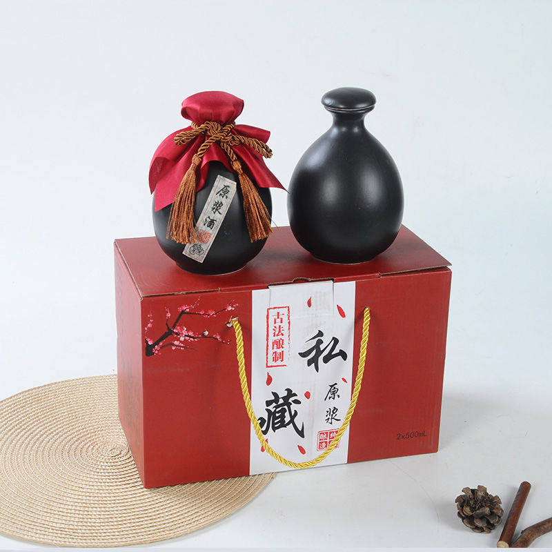 一斤装陶瓷白酒瓶礼盒包装家用小酒坛子密封仿古空瓶老式酒瓶