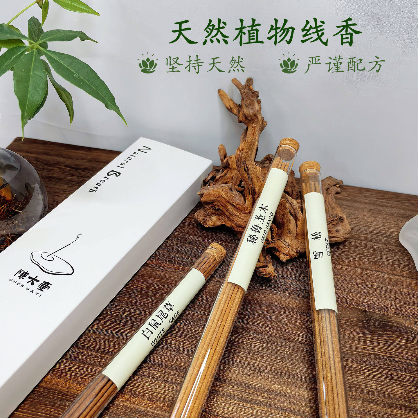 白鼠尾草雪松秘鲁圣木线香天然植物WHITE SA CEDAR PALO SANTO
