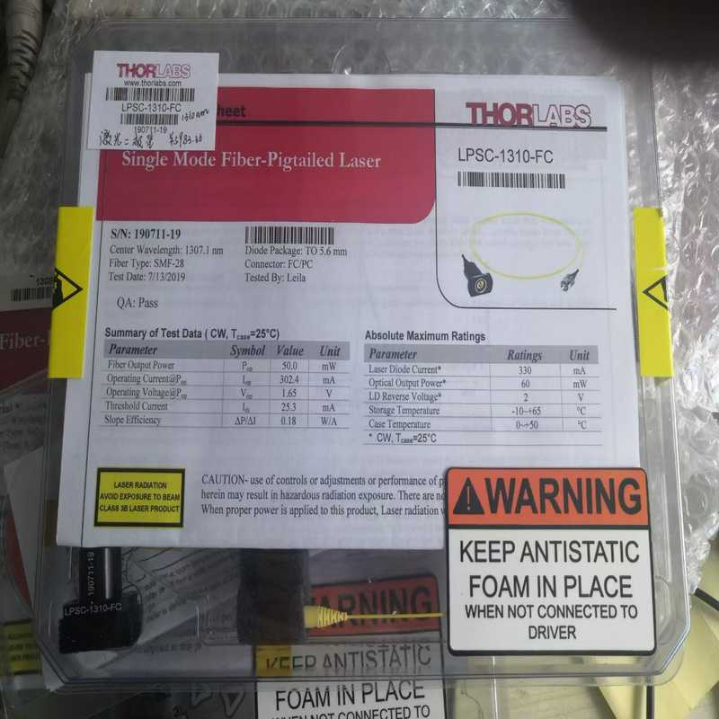 议~THORLABS C-1310-FC激光二极管