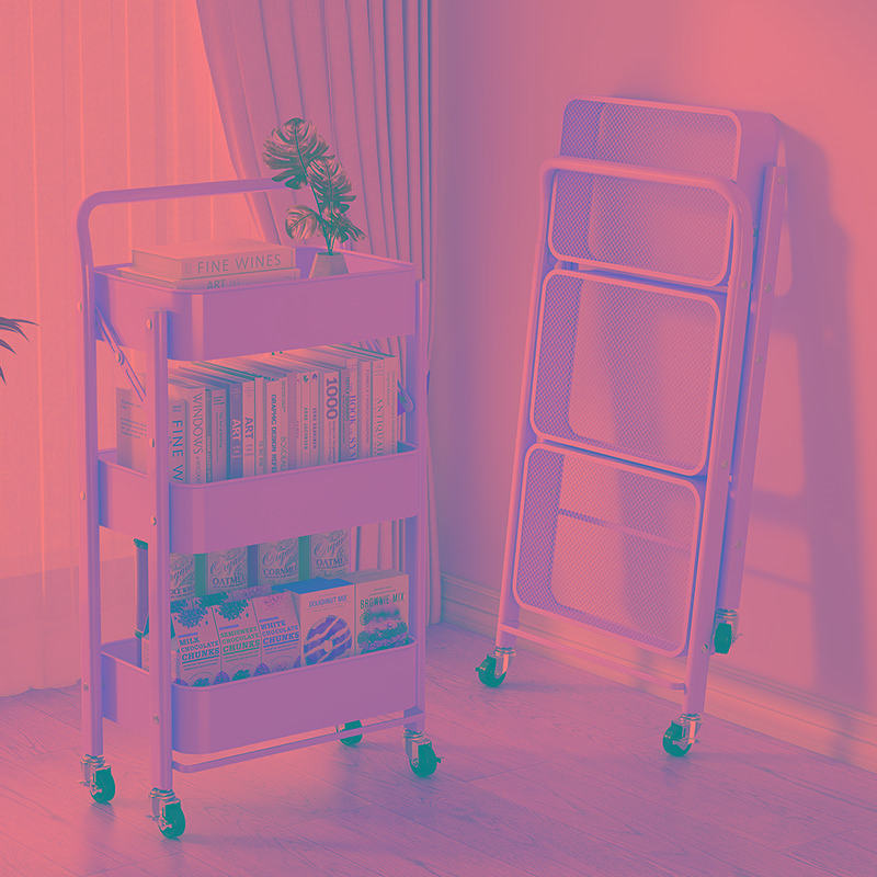 小推车置物架家用儿童移动书架阅读落地零食简易夹缝多层收纳