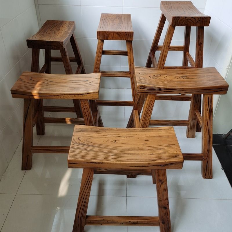 独板老榆木凳元宝凳凹面实木凳子榫卯马鞍凳招财仿古做旧木板凳