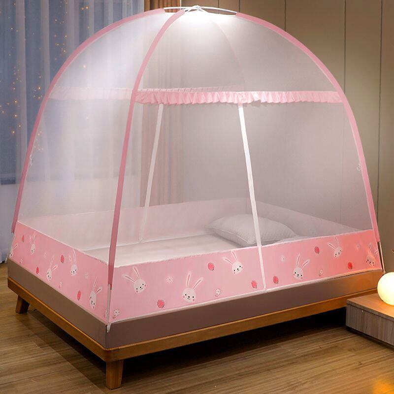蒙古包蚊帐家用卧室防摔纹帐儿童2025新款免安装全底婴儿防止掉床
