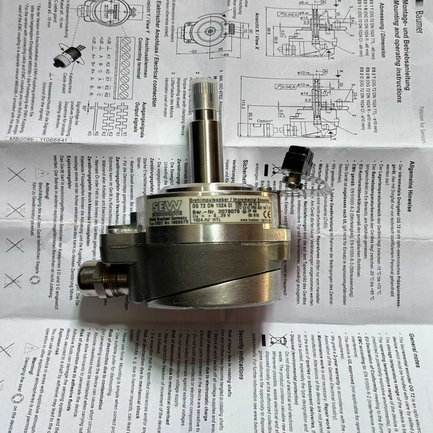 德国SEW编码器OG72DN1024CI，型号ES2C，询价