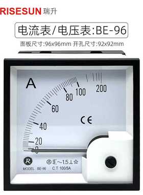 BE-96电流表RISESUN瑞升96X96方形30/5A 400比5A安培表电压表50
