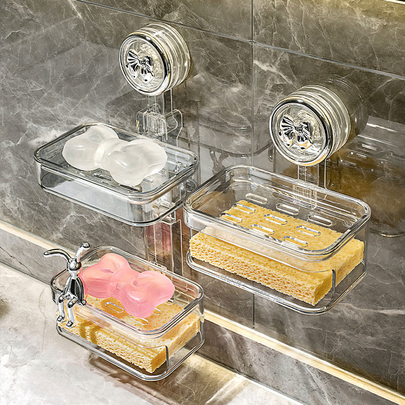 吸盘肥皂盒壁挂式香皂盒置物架免打孔家用浴室卫生间墙上沥水