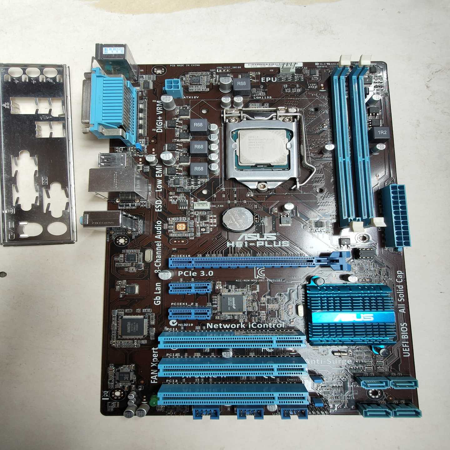 议价拆机华硕H61-PLUS主板+ⅰ3-3220Cpu套装,品像