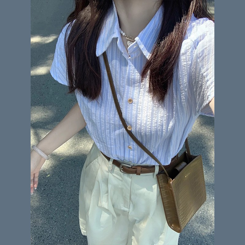 高级感衬衫连衣裙子女夏2025季新款学院风两件套装半身长裙小个子