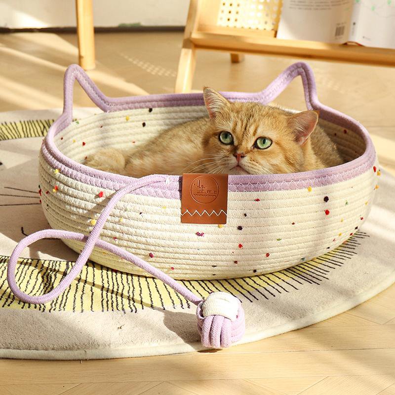 粗麻编织藤编猫窝夏季宠物窝四季通用耐抓耐磨水洗猫抓板猫咪