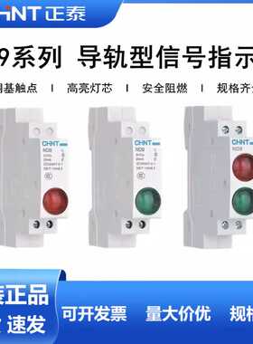 电源指示灯220V交流红色LED信号灯DC24V双色C45D导轨式ND9