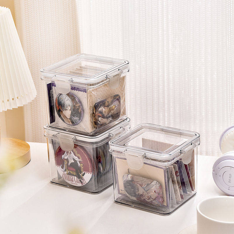 冰箱收纳盒整理盒小号迷你密封防潮亚克力吧唧桌面透明小型储